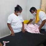 Produção de máscaras para abrigados venezuelanos